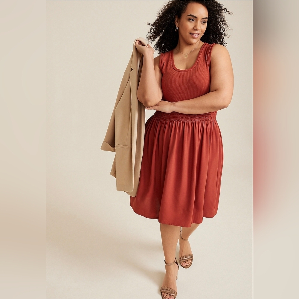 Maurices Plus Size Mixed Media Skater Dress - 2XL - NWTs